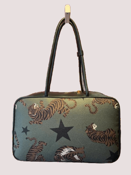 Bauletto grande fantasia tigri applicazione pantera nera 5P-02-107 /GREEN 5 PROGRESS