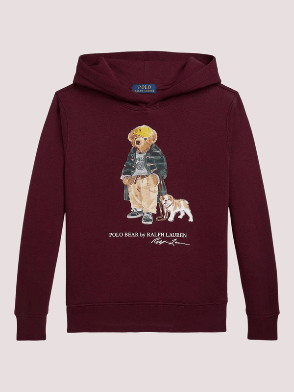Felpa Polo Bear per bambino Polo Ralph Lauren Kids borgogna con stampa orsetto 322979491 /1 POLO RALPH LAUREN