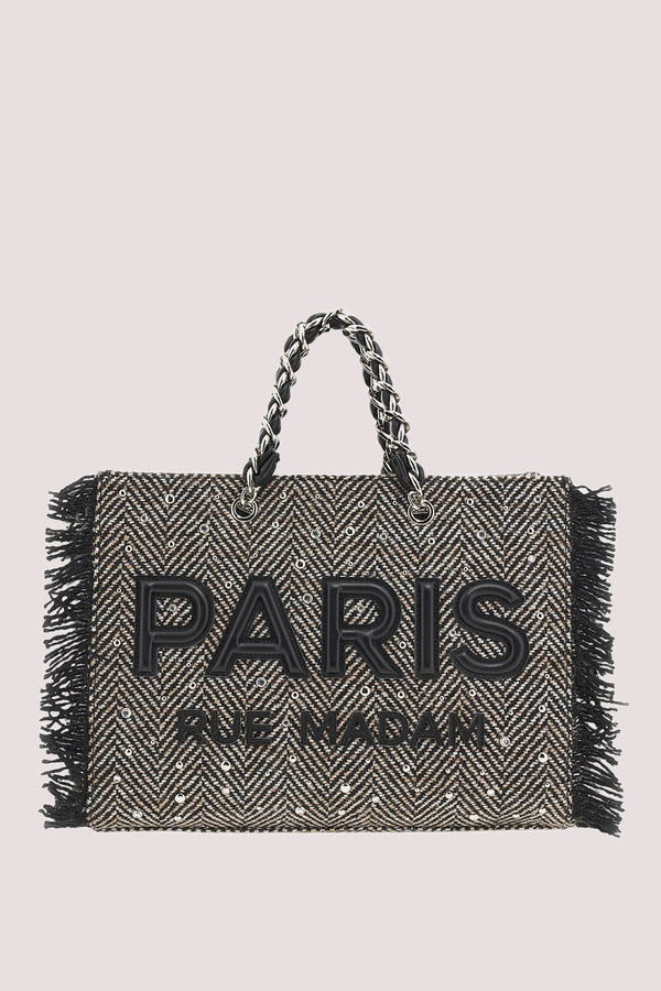 Harris tote 1516 /UNICA/TWEED BLACK RUE MADAM PARIS