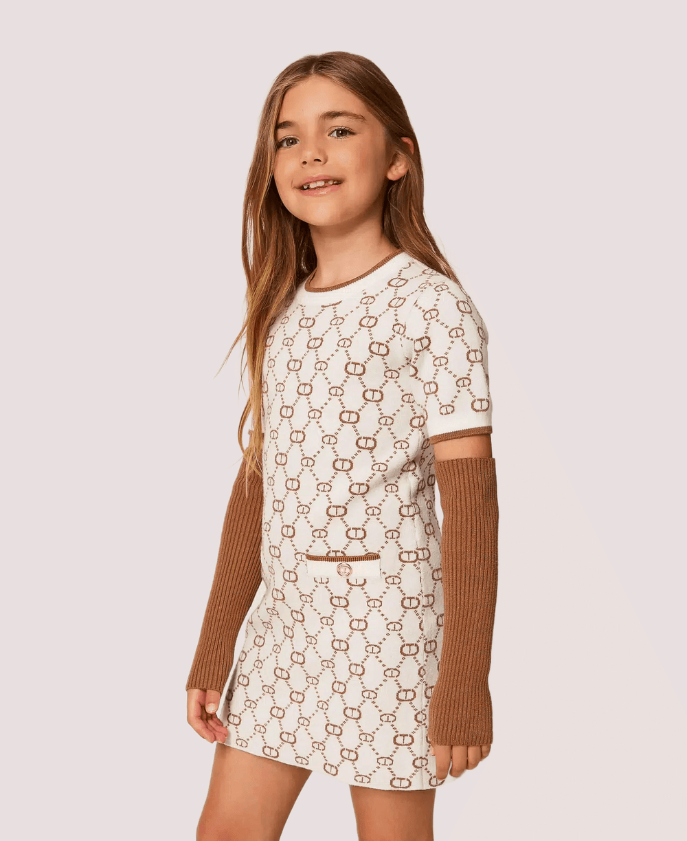 Abito corto in maglia jacquard con manicotti 252GJ3020 /12794 TWINSET