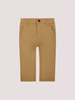 Pantaloni beige per neonato con patch logato