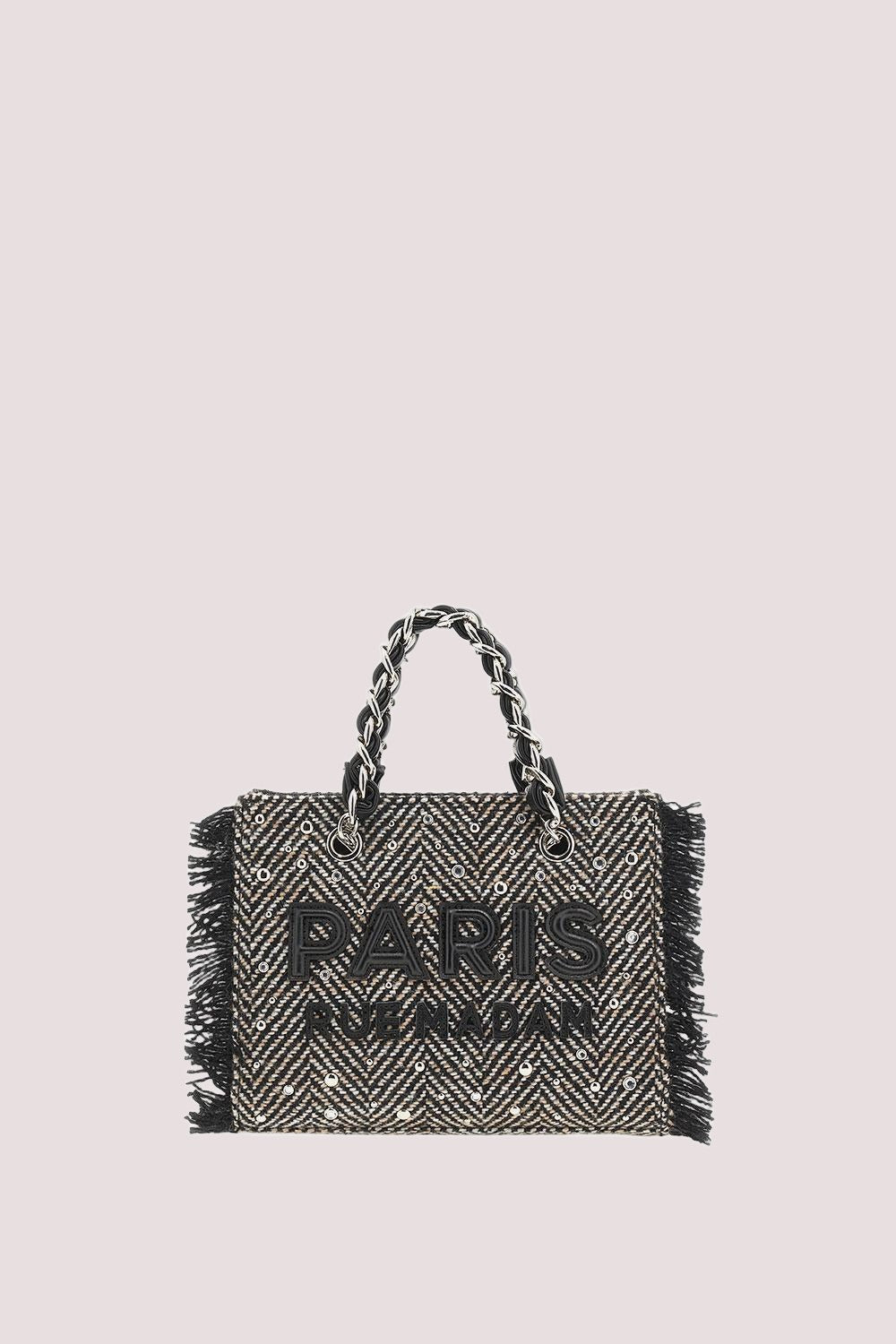 Harris mini tote 1517 /UNICA/TWEED BLACK RUE MADAM PARIS