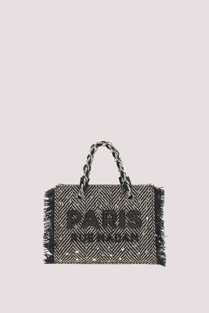 Harris mini tote 1517 /UNICA/TWEED BLACK RUE MADAM PARIS