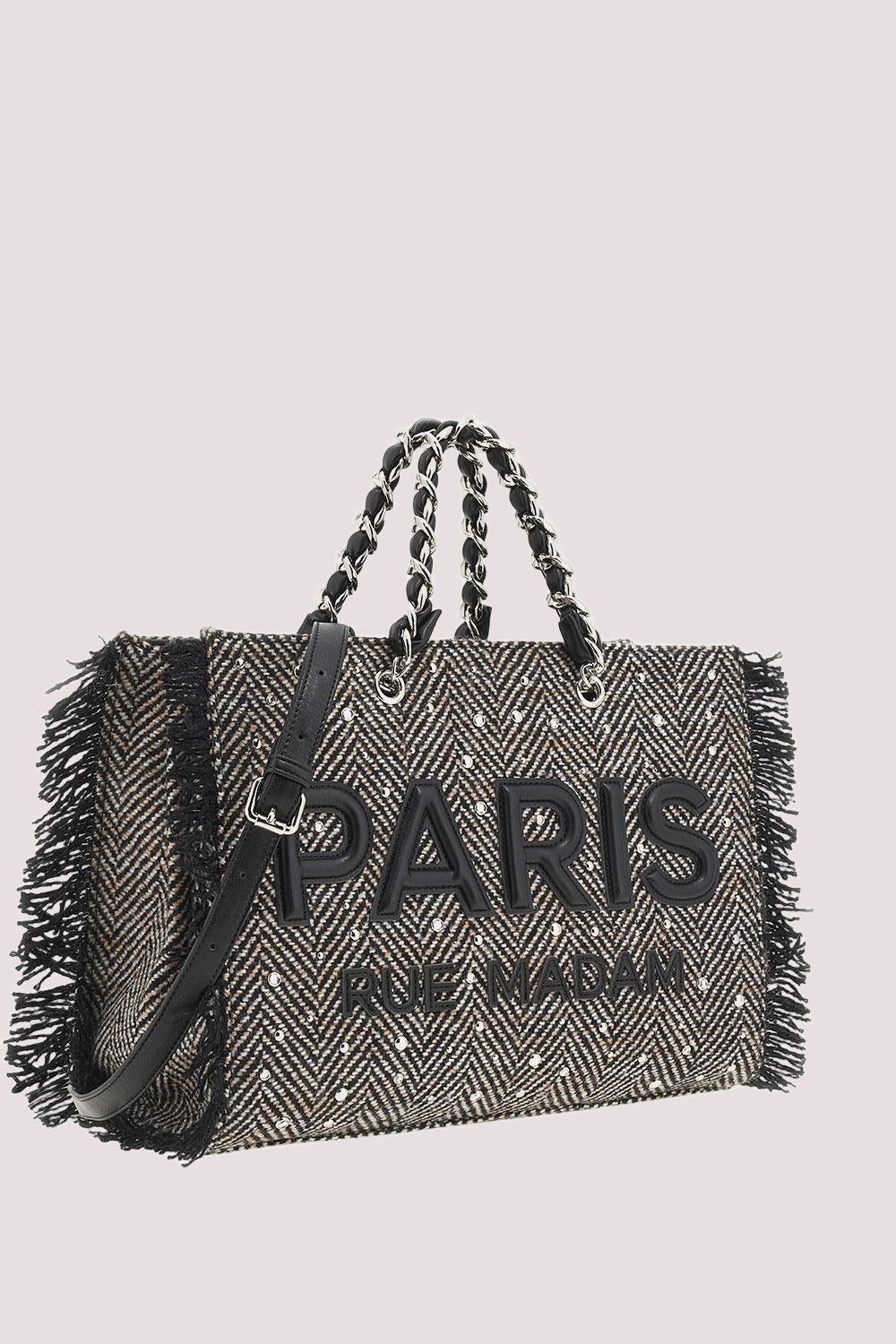 Harris tote 1516 /UNICA/TWEED BLACK RUE MADAM PARIS