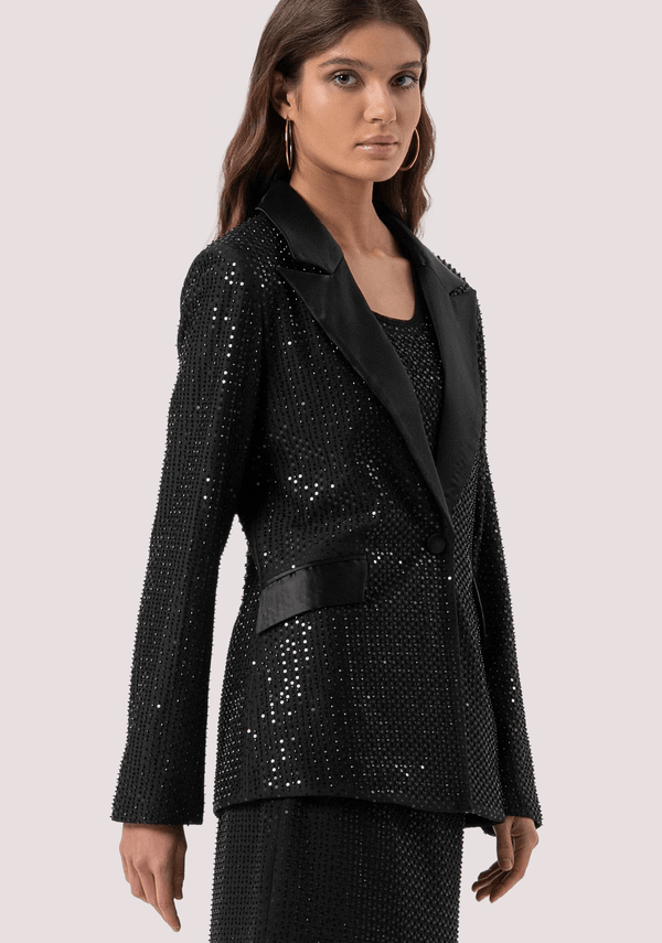 Blazer regular lungo monopetto con strass FQ25WJ3001W815R9 /53 FRACOMINA