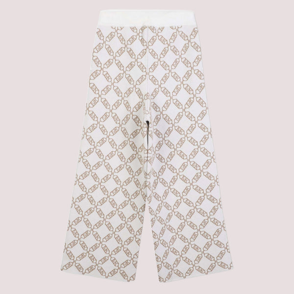 Pantaloni sportivi per bambina Michael Kors Kids bianchi con monogramma R30452 /N52 MICHAEL KORS