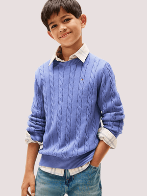 Pullover Essential in maglia intrecciata KB0KB09753 /C6D TOMMY HILFIGER