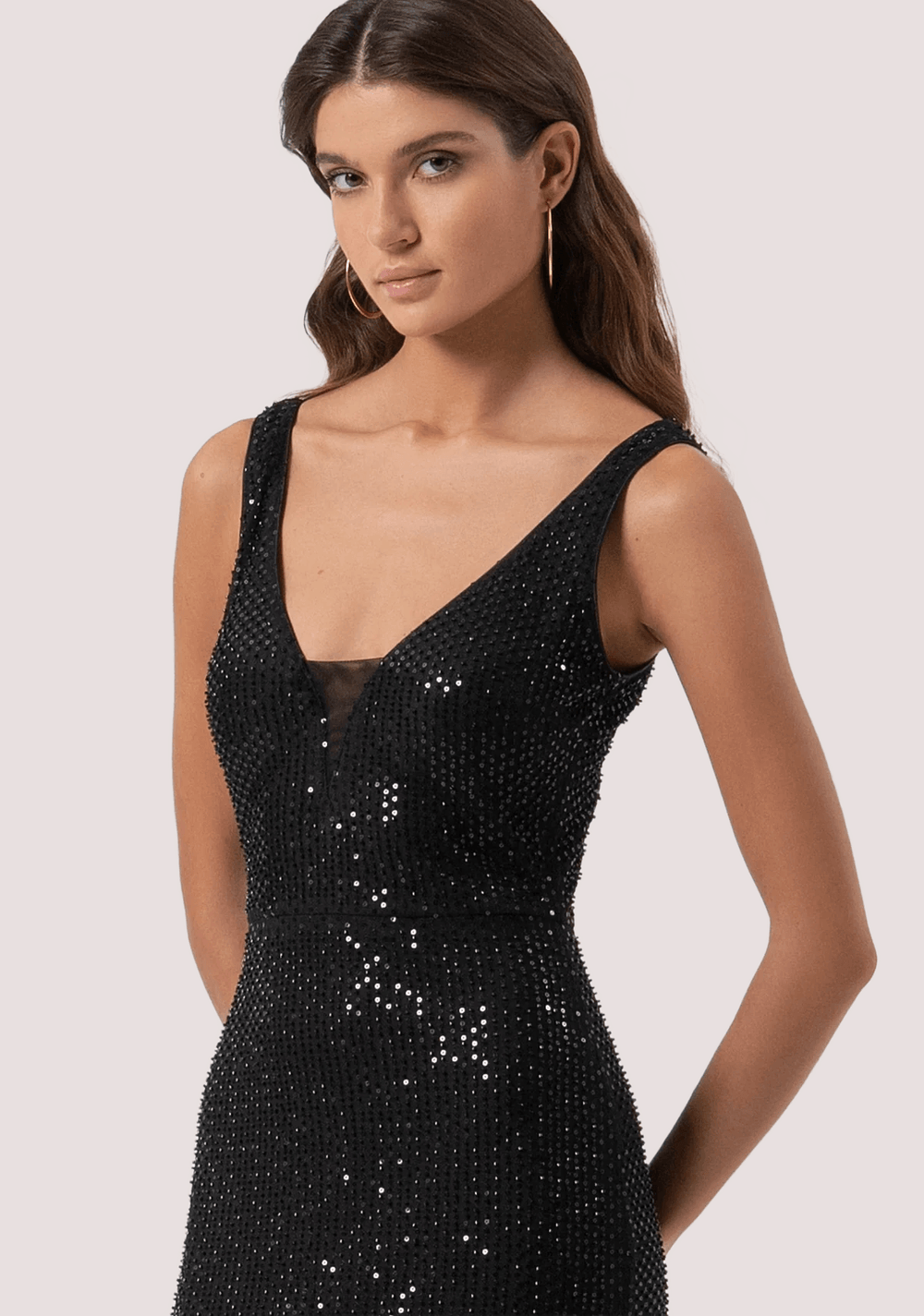 Abito senza maniche lungo con paillettes FQ25WD3008W424R9 /53 FRACOMINA