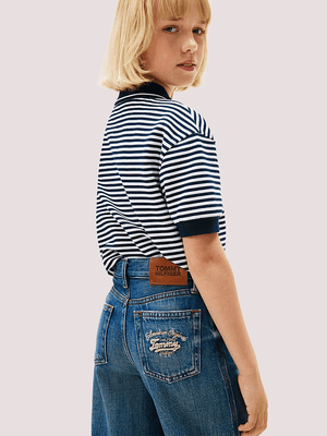 Jeans vintage wash sbiaditi con logo ricamato KG0KG08745 /1BZ TOMMY HILFIGER