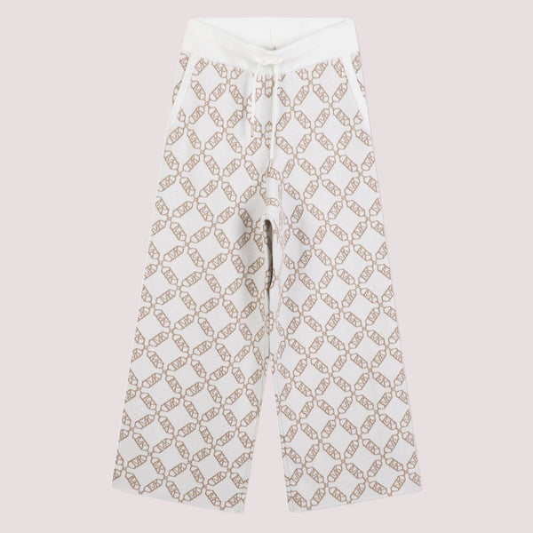Pantaloni sportivi per bambina Michael Kors Kids bianchi con monogramma R30452 /N52 MICHAEL KORS
