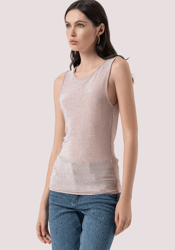 Top slim senza maniche con lurex<BR/> FR25WT2004J444Q7 /T66 FRACOMINA