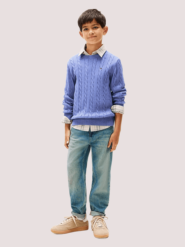 Pullover Essential in maglia intrecciata KB0KB09753 /C6D TOMMY HILFIGER