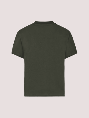 T-shirt verde per bambini con logo ricamato BX8P51 Z3186 /762NE BALMAIN