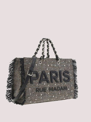 Harris tote 1516 /UNICA/TWEED BLACK RUE MADAM PARIS