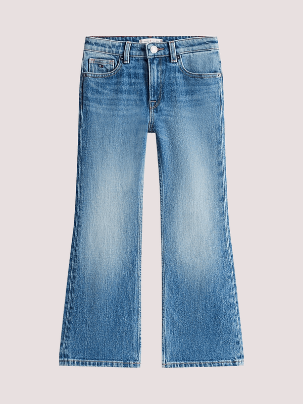 Jeans a campana con logo ricamato<BR/> KG0KG08645 /1BJ TOMMY HILFIGER