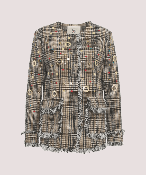 Cappotto galles beige/nero/multicolore 15070 /GALLES BROWN 5 PROGRESS