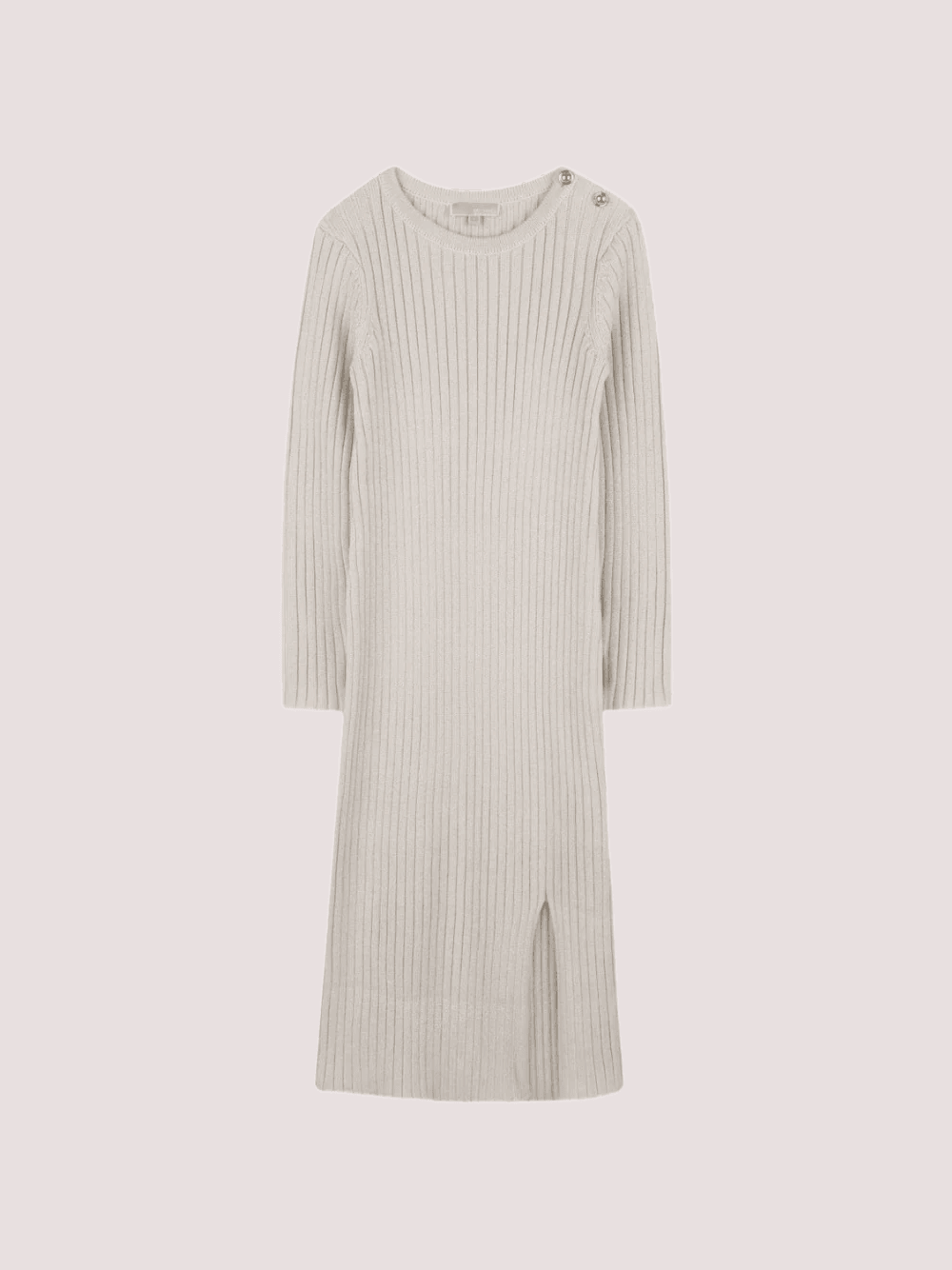 Abito lungo Michael Kors Kids beige a coste e maniche lunghe R30476 /Z99 MICHAEL KORS