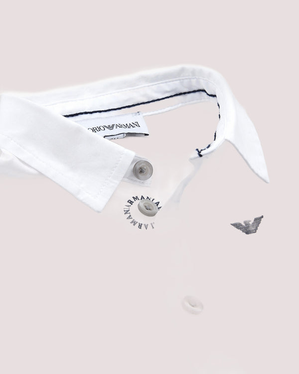 Camicia in cotone stretch con ricamo aquila 8NHC01 4NGDZ /100 EMPORIO ARMANI