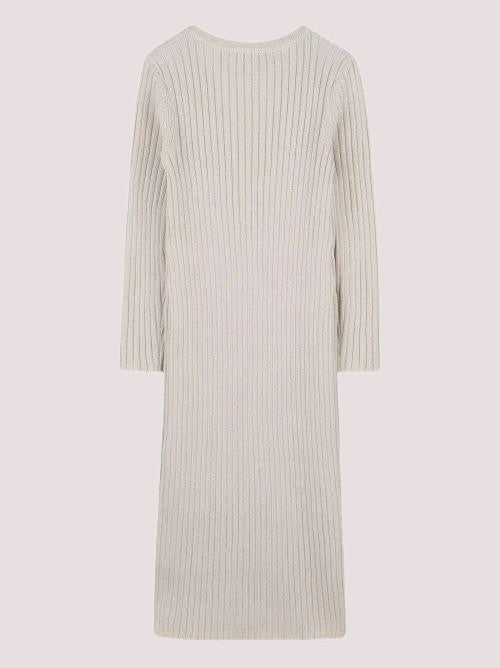 Abito lungo Michael Kors Kids beige a coste e maniche lunghe R30476 /Z99 MICHAEL KORS