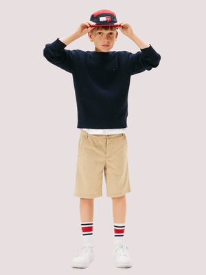 Pullover tramato con bandierina ricamata<BR/> KB0KB09756 /C1G TOMMY HILFIGER