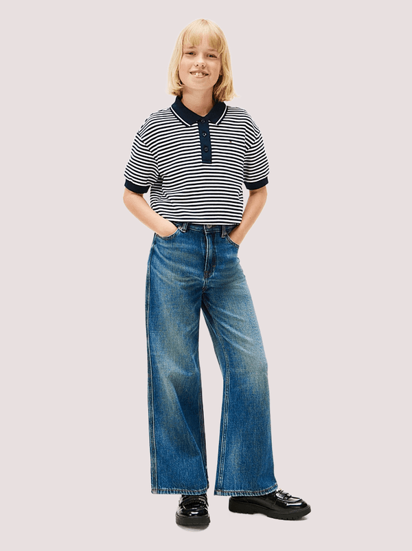 Jeans vintage wash sbiaditi con logo ricamato KG0KG08745 /1BZ TOMMY HILFIGER