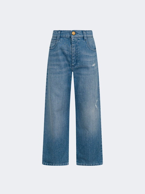 Jeans Balmain a gamba ampia in denim BY6Q50 Z3664 /615 BALMAIN 