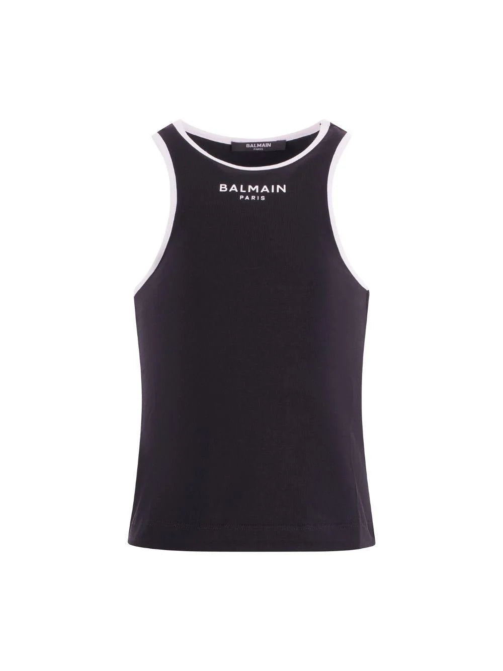 Top Balmain a costine con logo frontale BY8A12 Z3277 /930BC BALMAIN 