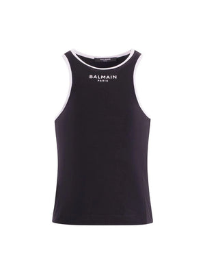 Top Balmain a costine con logo frontale BY8A12 Z3277 /930BC BALMAIN 