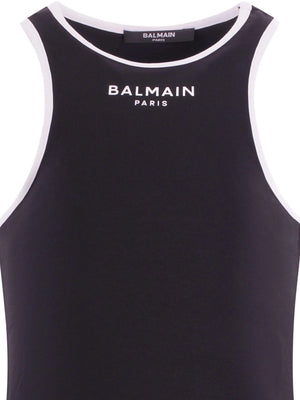Top Balmain a costine con logo frontale BY8A12 Z3277 /930BC BALMAIN 
