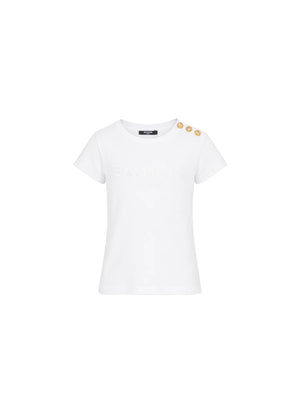 T-shirt Balmain con bottoni oro sulla spalla BY8A21 Z3277 /100BC BALMAIN 