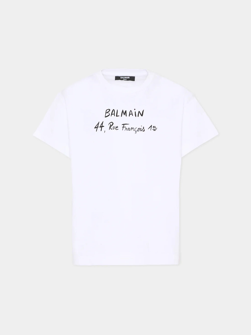 T-shirt con stampa BY8B11 Z3672 /100NE BALMAIN 