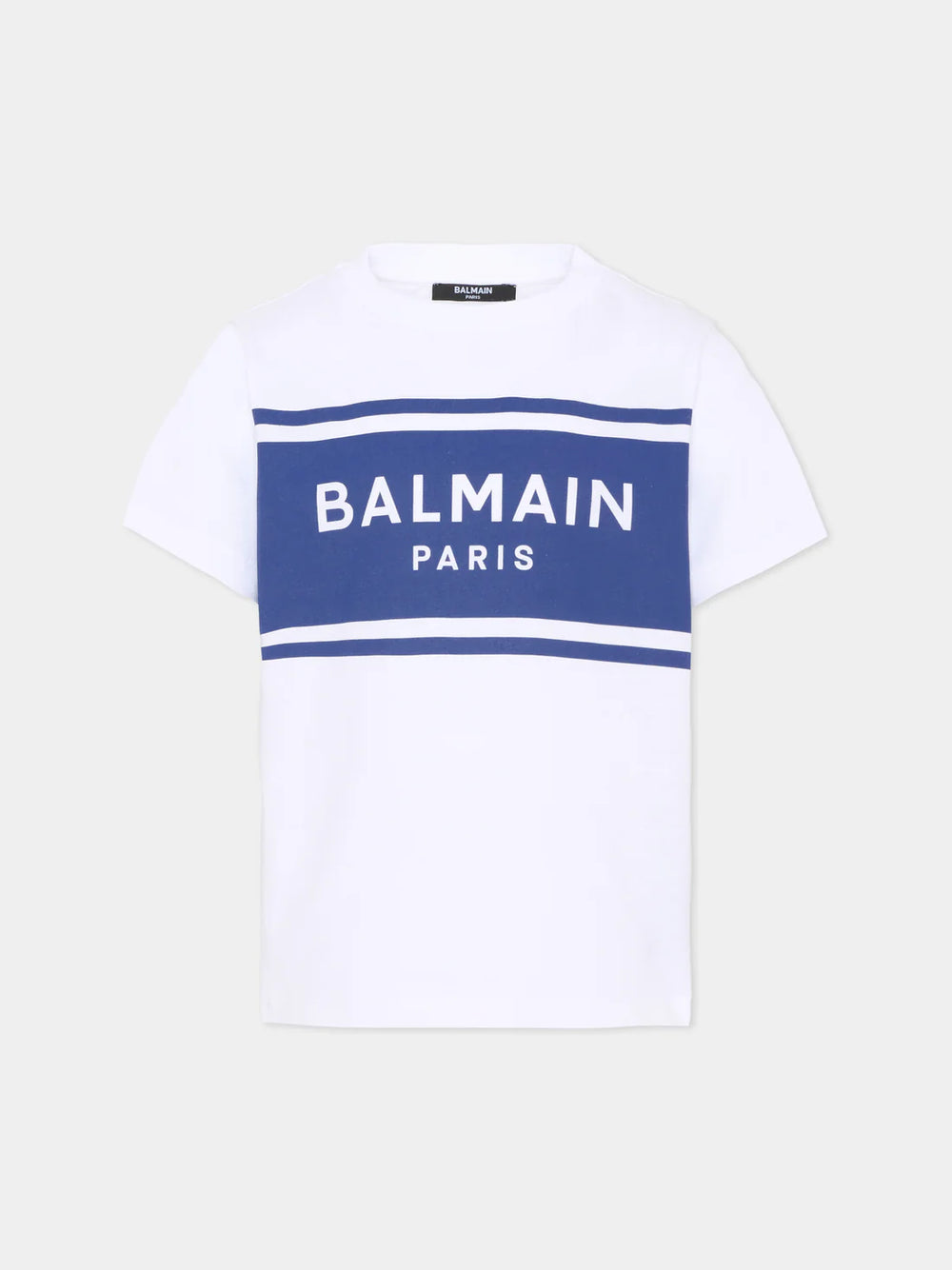 T-shirt con logo stampato BY8P11 Z3672 /100BL BALMAIN 