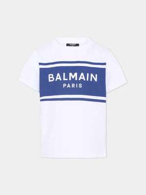 T-shirt con logo stampato BY8P11 Z3672 /100BL BALMAIN 