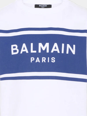 T-shirt con logo stampato BY8P11 Z3672 /100BL BALMAIN 