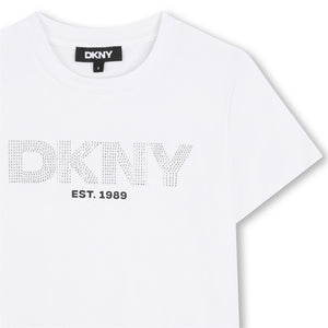 T-shirt con strass D62619 /10P DKNY 
