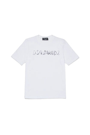T-shirt girocollo con logo DQ3158 D0AGP /DQ100 DSQUARED2 JUNIOR 