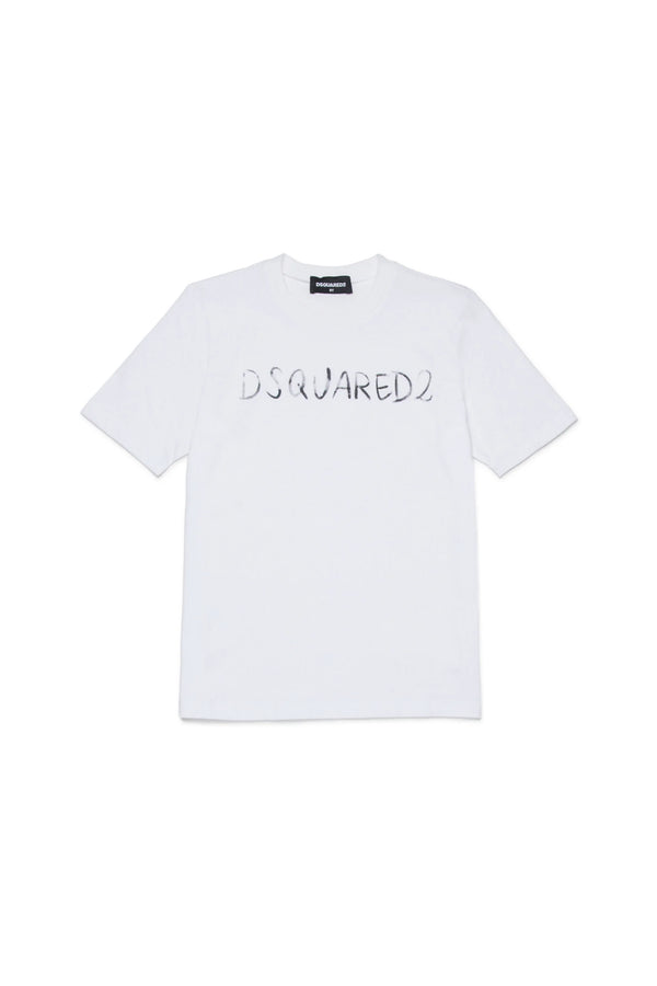 T-shirt girocollo con logo DQ3158 D0AGP /DQ100 DSQUARED2 JUNIOR 