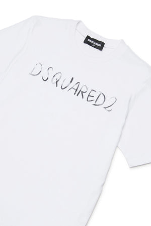 T-shirt girocollo con logo DQ3158 D0AGP /DQ100 DSQUARED2 JUNIOR 