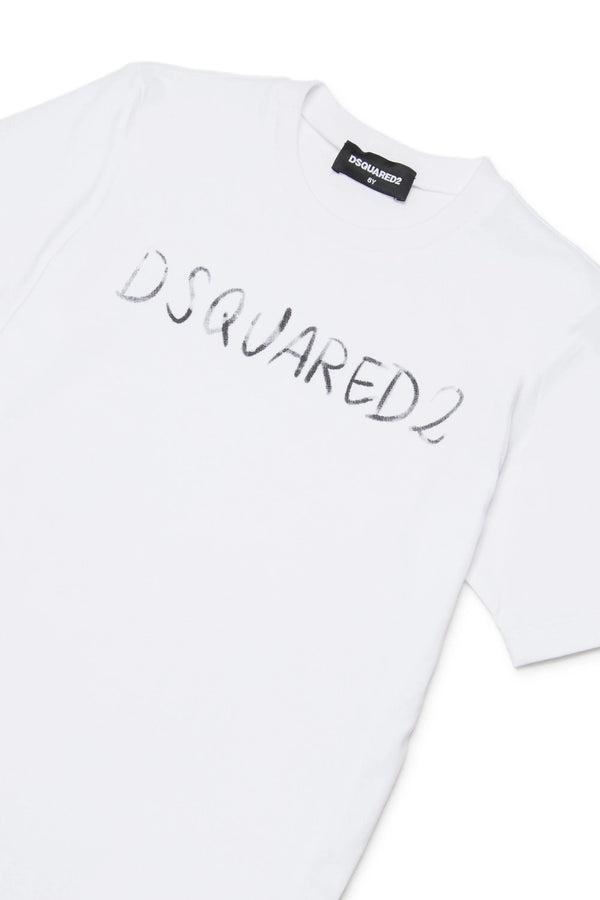 T-shirt girocollo con logo DQ3158 D0AGP /DQ100 DSQUARED2 JUNIOR 