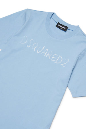 T-shirt girocollo con logo DQ3158 D0AGP /DQ814 DSQUARED2 JUNIOR 