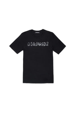 T-shirt girocollo con logo DQ3158 D0AGP /DQ900 DSQUARED2 JUNIOR 