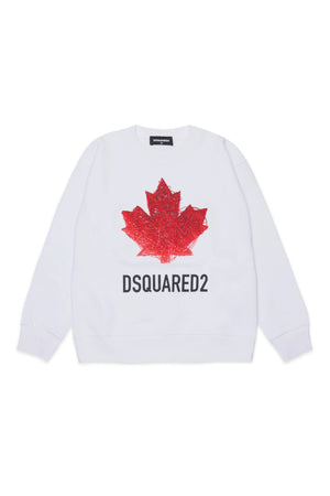 Felpa girocollo con logo DQ3193 D0AGW /DQ100 DSQUARED2 JUNIOR 