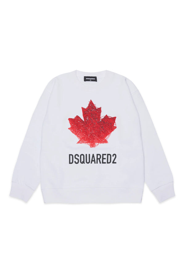 Felpa girocollo con logo DQ3193 D0AGW /DQ100 DSQUARED2 JUNIOR 