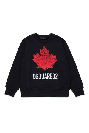Felpa girocollo con logo DQ3193 D0AGW /DQ900 DSQUARED2 JUNIOR 