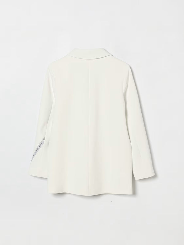 Giacca in crepe con nastro logato su una manica EFGC074 GA022 /0195 ELISABETTA FRANCHI La Mia Bambina 