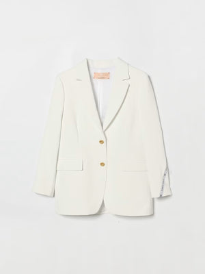 Giacca in crepe con nastro logato su una manica EFGC074 GA022 /0195 ELISABETTA FRANCHI La Mia Bambina 