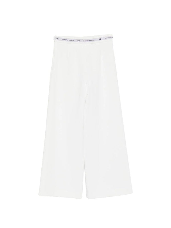Pantalone  in crepe con nastro logato in vita EFPA314 GA022 /0195 ELISABETTA FRANCHI La Mia Bambina 
