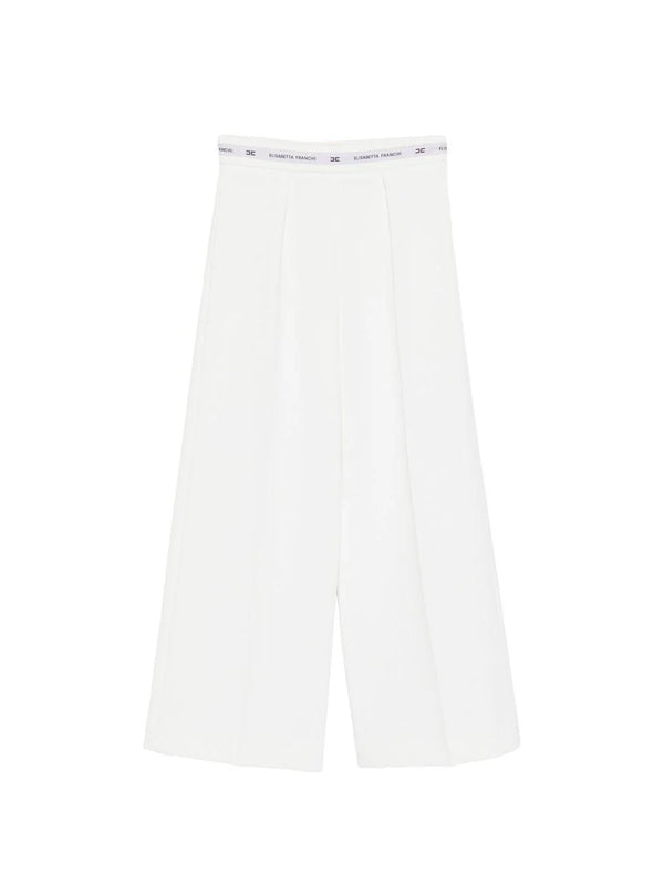 Pantalone  in crepe con nastro logato in vita EFPA314 GA022 /0195 ELISABETTA FRANCHI La Mia Bambina 