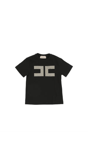 T-shirt con logo cc in strass EFTS259 JE006 /N005 ELISABETTA FRANCHI La Mia Bambina 