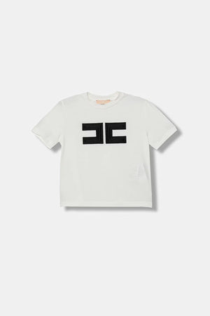 T-shirt con logo cc a contrasto EFTS262 JE006 /0185 ELISABETTA FRANCHI La Mia Bambina 